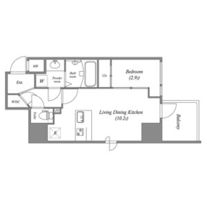 1LDK 間取り図