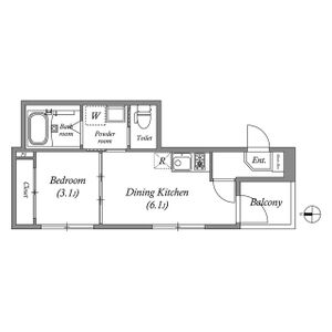 1DK 間取り図