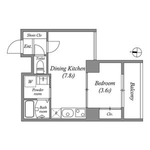 1DK 間取り図