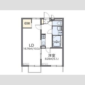 1LDK 間取り図