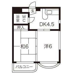 2DK 間取り図