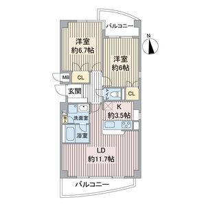2LDK 間取り図