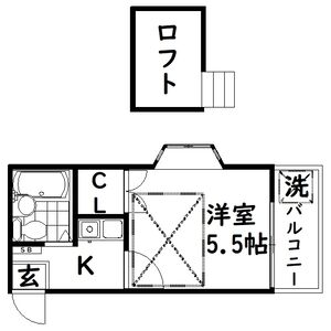 1K 間取り図