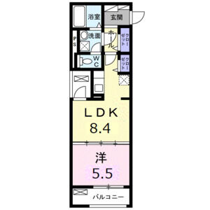 1LDK 間取り図