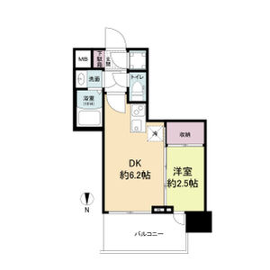 1DK 間取り図
