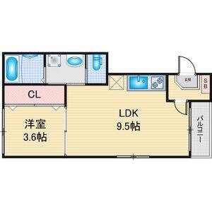 1LDK 間取り図