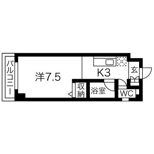1K 間取り図