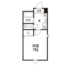 1K 間取り図