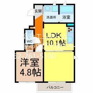 1LDK 間取り図