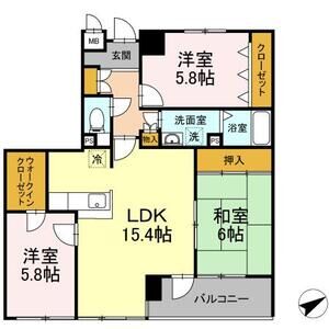 3LDK 間取り図