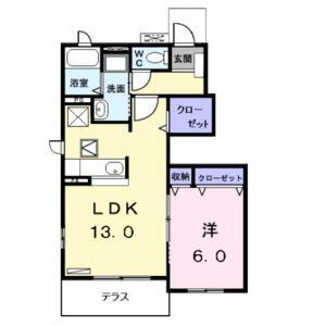 1LDK 間取り図