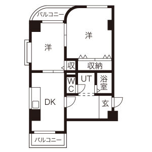 2DK 間取り図