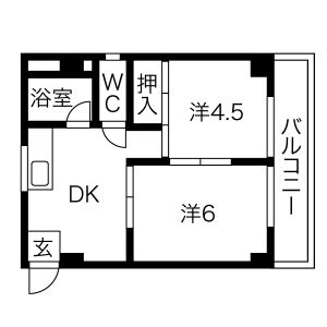 2DK 間取り図