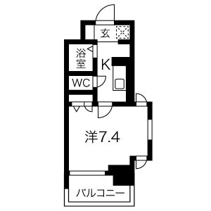 1K 間取り図