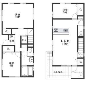 3LDK 間取り図