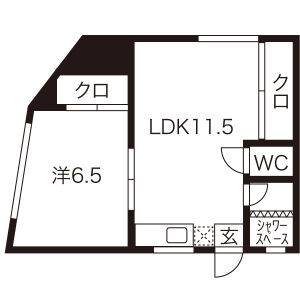 1LDK 間取り図