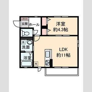 1LDK 間取り図