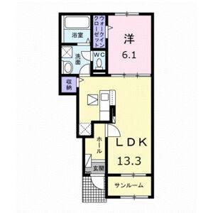 1LDK 間取り図