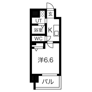 1K 間取り図