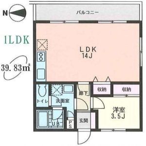 1LDK 間取り図