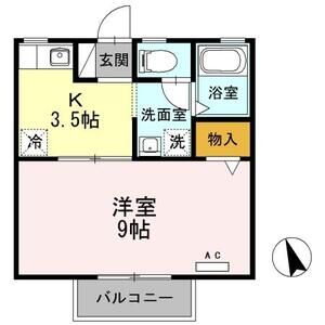 1K 間取り図