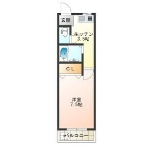 1K 間取り図