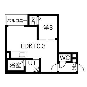 1LDK 間取り図