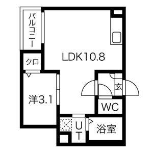 1LDK 間取り図