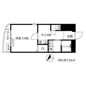 1K 間取り図