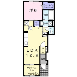1LDK 間取り図