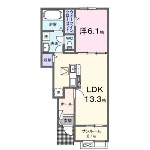 1LDK 間取り図
