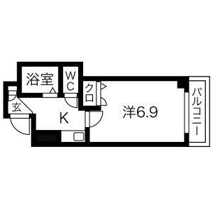 1K 間取り図