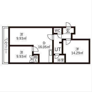 2LDK 間取り図