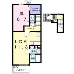 1LDK 間取り図