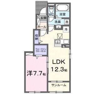 1LDK 間取り図