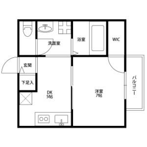 1DK 間取り図