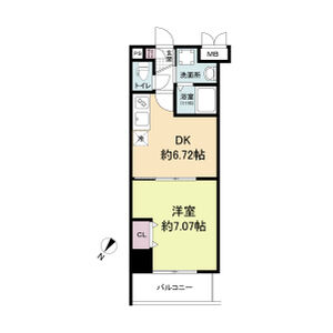 1DK 間取り図
