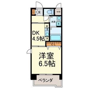 1DK 間取り図