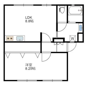 1LDK 間取り図