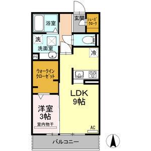 1LDK 間取り図