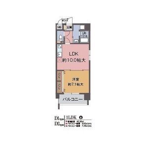 1LDK 間取り図