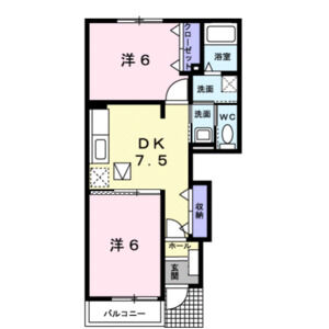2DK 間取り図