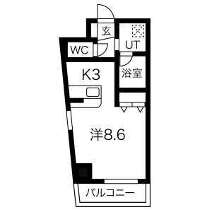 ワンルーム 間取り図