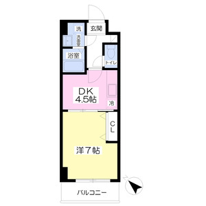1DK 間取り図