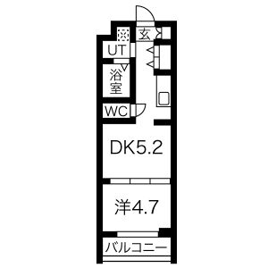 1DK 間取り図