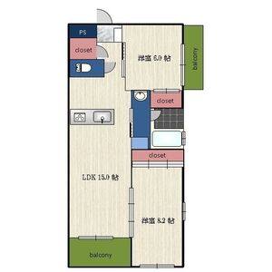 2LDK 間取り図