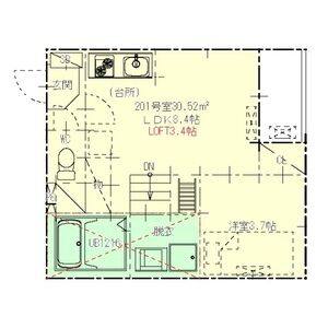 1LDK 間取り図