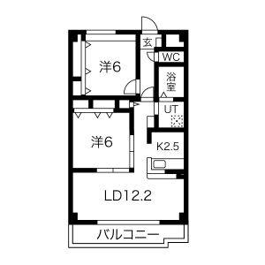 2LDK 間取り図