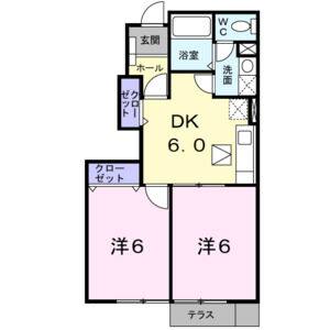 2DK 間取り図