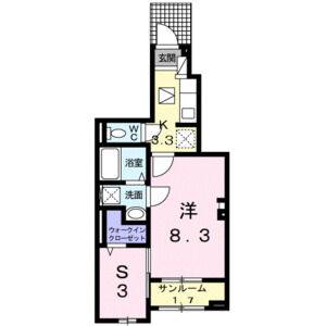 1K 間取り図